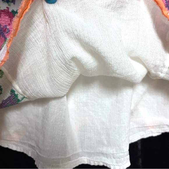 Free People Embroidered Mini Slip Dress Gauze White Crochet Beach Party XS Boho - Picture 8 of 14